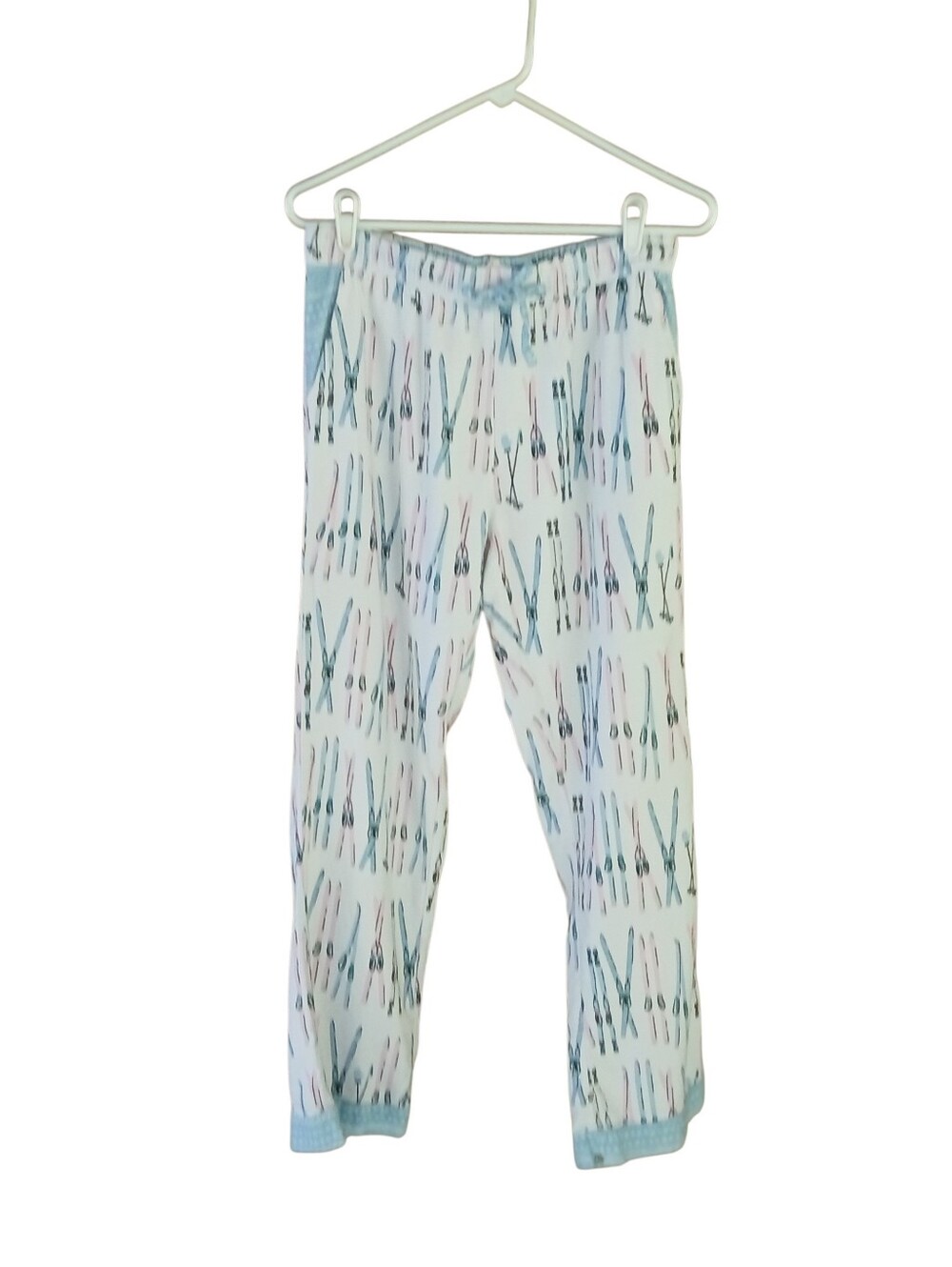 Munki Munki White Ski Theme Flannel Pajama Pants Small